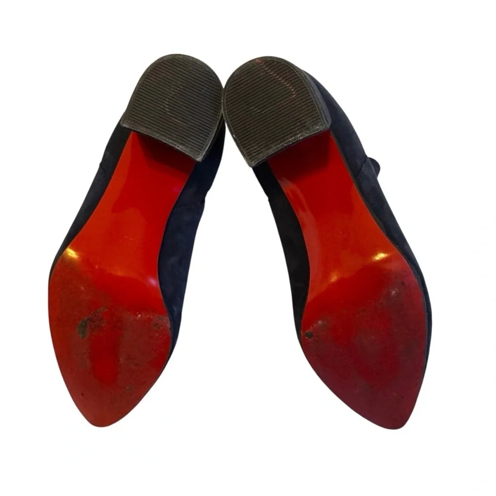 Girotti Navy Blue Suede with Red Bottom Boots Size 36